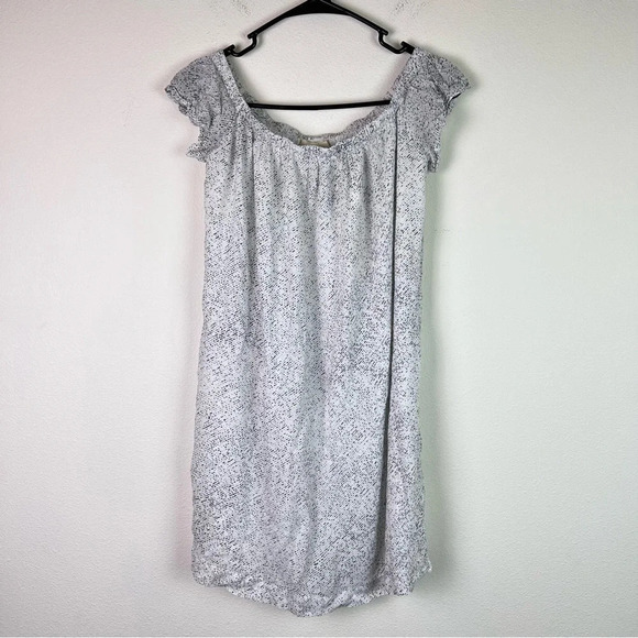 Anthropologie Cloth & Stone Off the Shoulder Mini Dress Size Small Speckled Dots - Picture 1 of 11